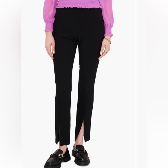 1.STATE NEW Black Slit Front Ankle Crepe Pants 6 - Picture 2 of 10